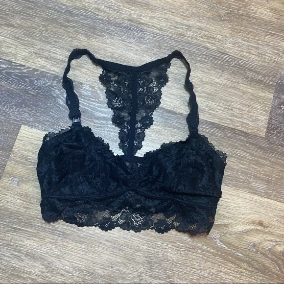 GILLIGAN & O.MALLEY BRALETTE, RACERBACK, BLACK LACE - Picture 1 of 6